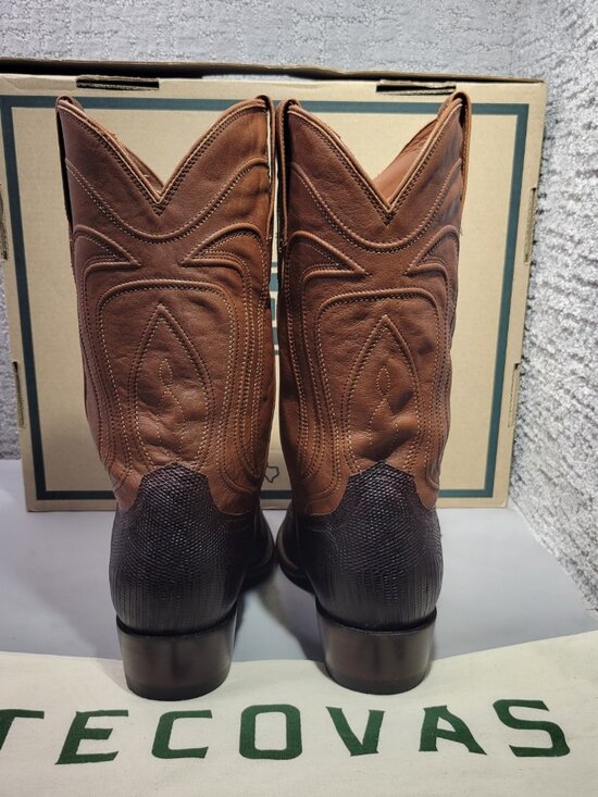 Tecovas The Nolan Men\'s Size US 9.5 EE Whiskey Lizard Cowboy Boots. main image 6